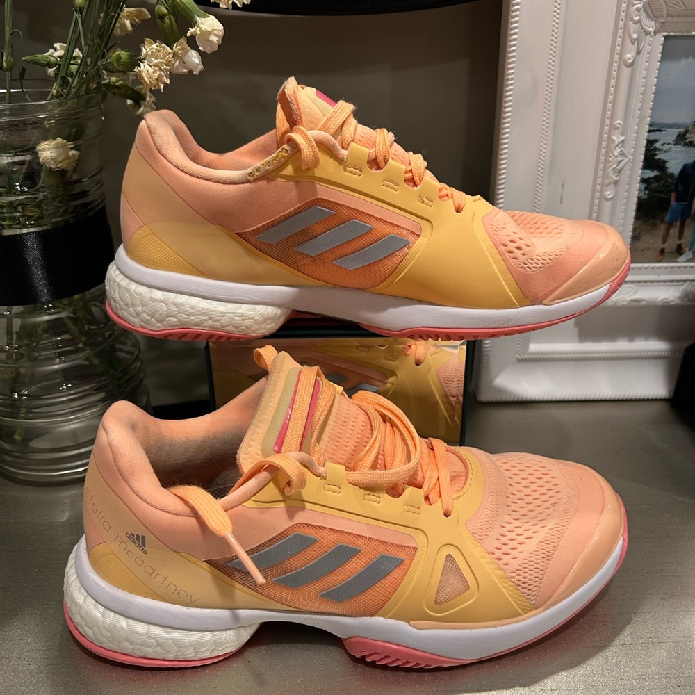 Stella McCartney adidas Women’s Peach and Yellow Athletic Sneakers